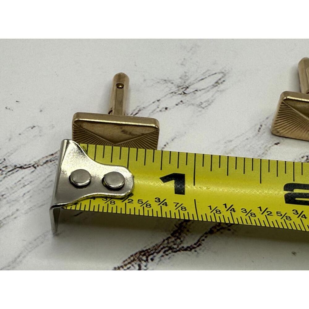 Vintage Golden Radiance Rectangular Cufflinks - image 4
